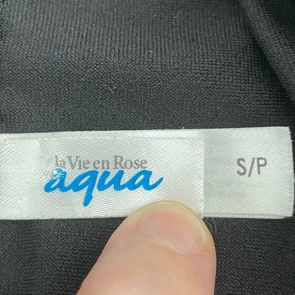 la Vie en Rose Aqua Polyester Elastane Bikini Bottoms w Side Ruching Black Sz S - Picture 5 of 7